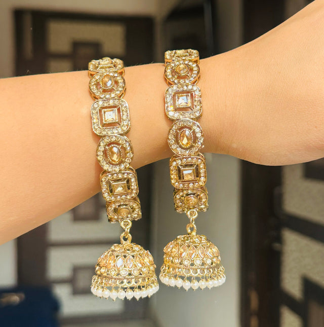 Classy antique polki jhumka image 0