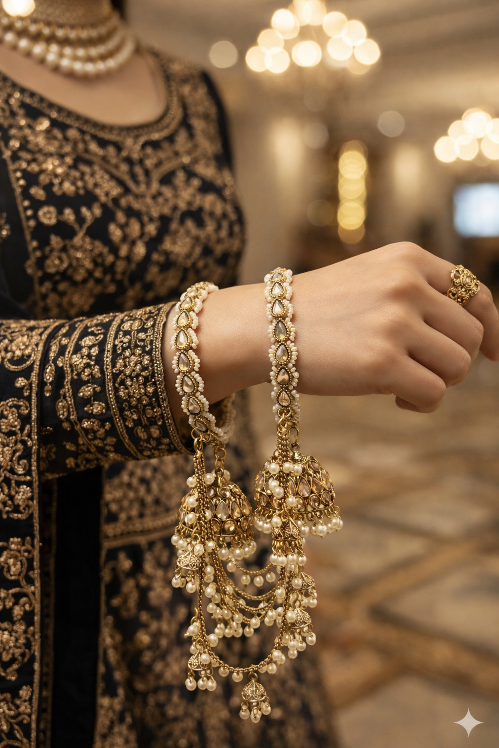 Classy jhoola pearl bangles(one hand) image 0