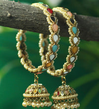 Classy antique multi jhumka bangle image 0
