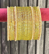 Olive Raindrop Glass Bangle Set for 2 Hands image 0