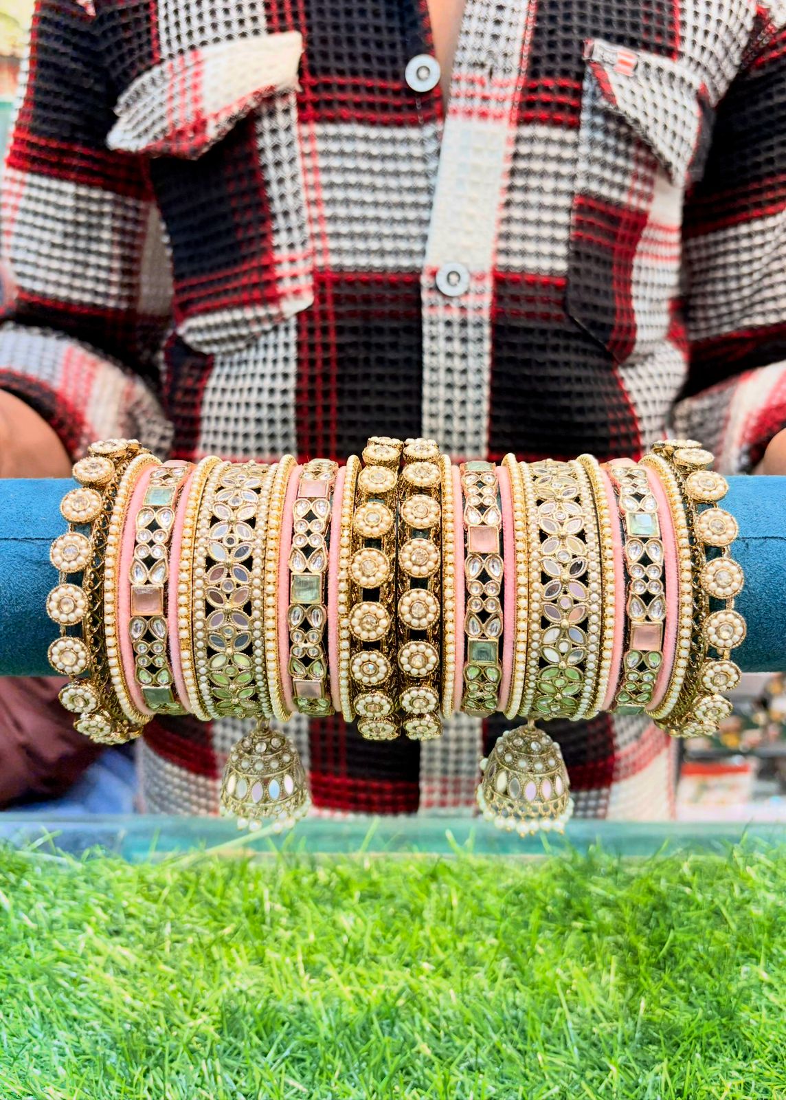 Antique pestal bangle set - 2-8, pink image
