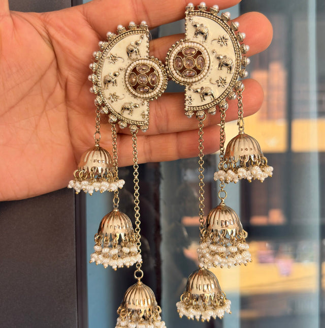 Antique heritage Kashmiri earrings image 1