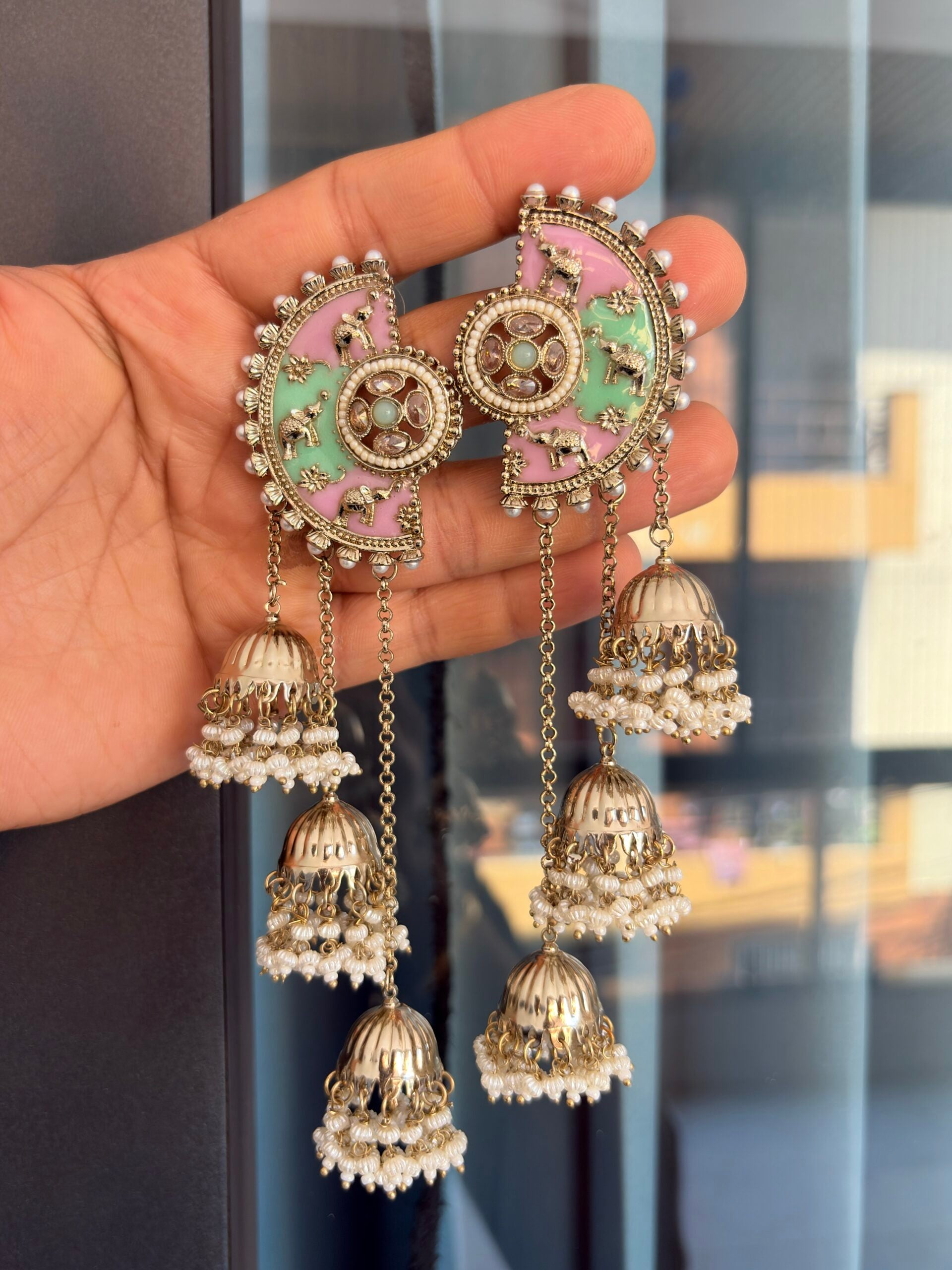Antique heritage Kashmiri earrings