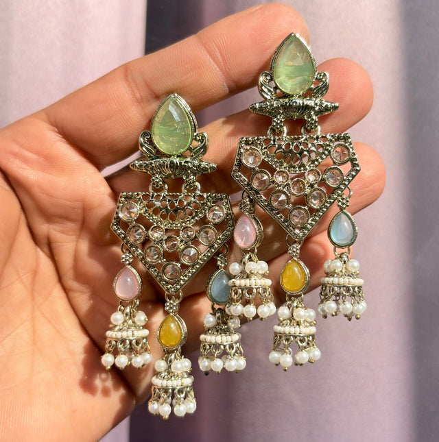 Polki mint earrings