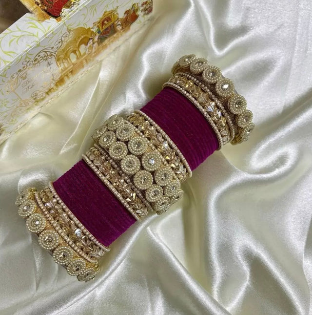 Polki pearl wedding bangle set image 0