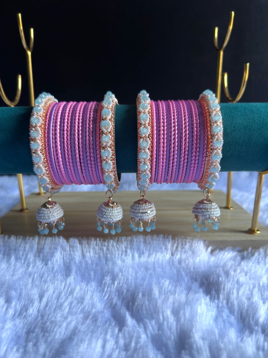 Bell jhumka bangles - blue, 2-8 image