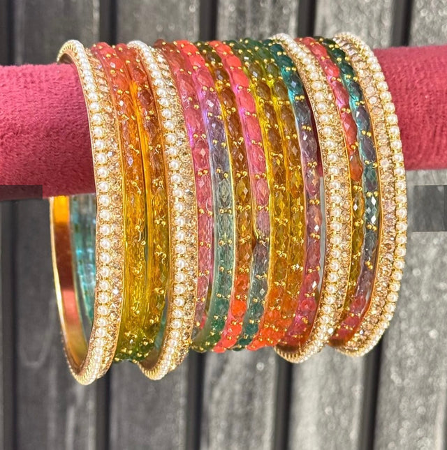 Pestal multi Raindrop Glass Bangle Set for 2 Hands image 0