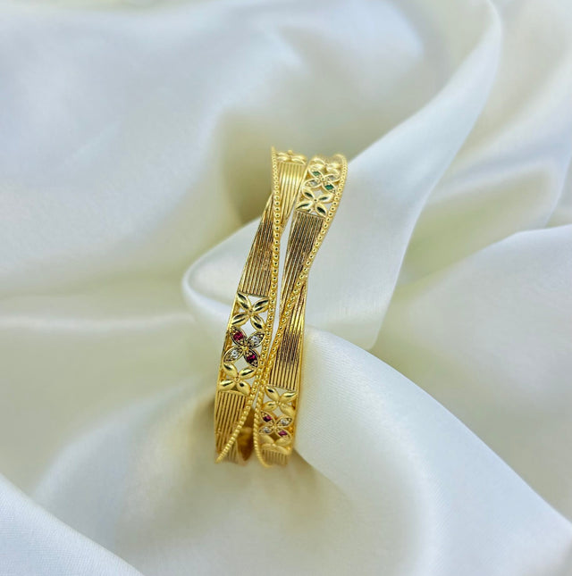 Golden heritage bangles image 0