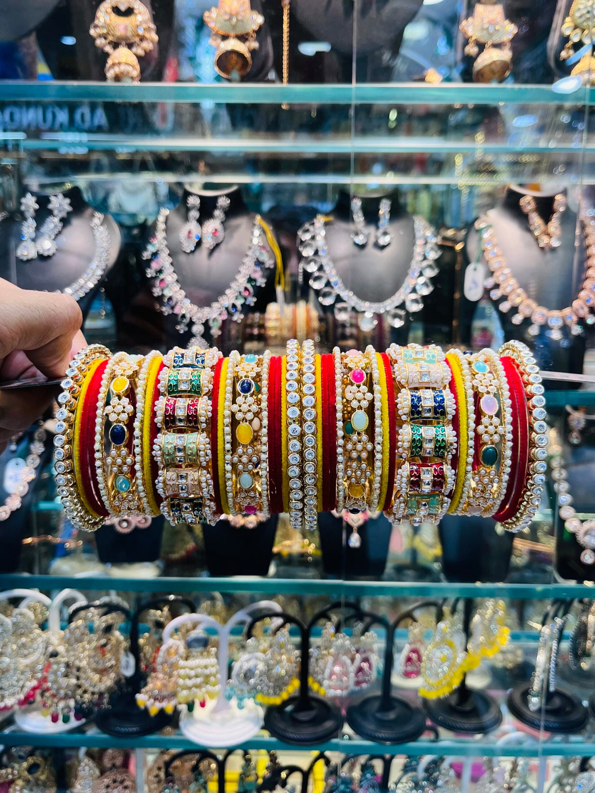 Multi rajwada bangles set image 1