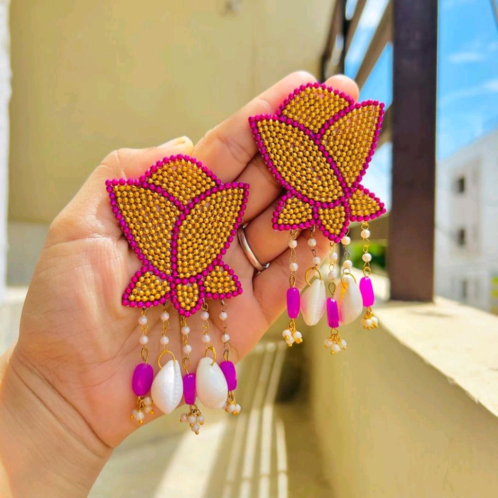 Lotus Drop Earrings image 0