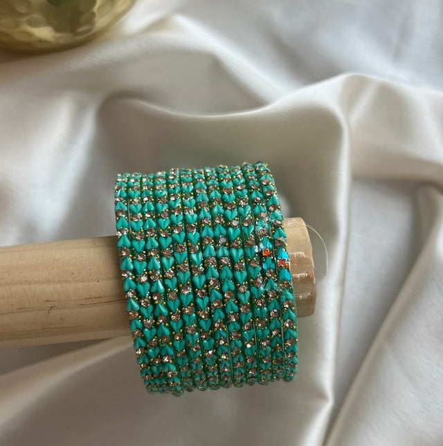 Starlit Harmony– Luxe Heart Glass Bangles image 0