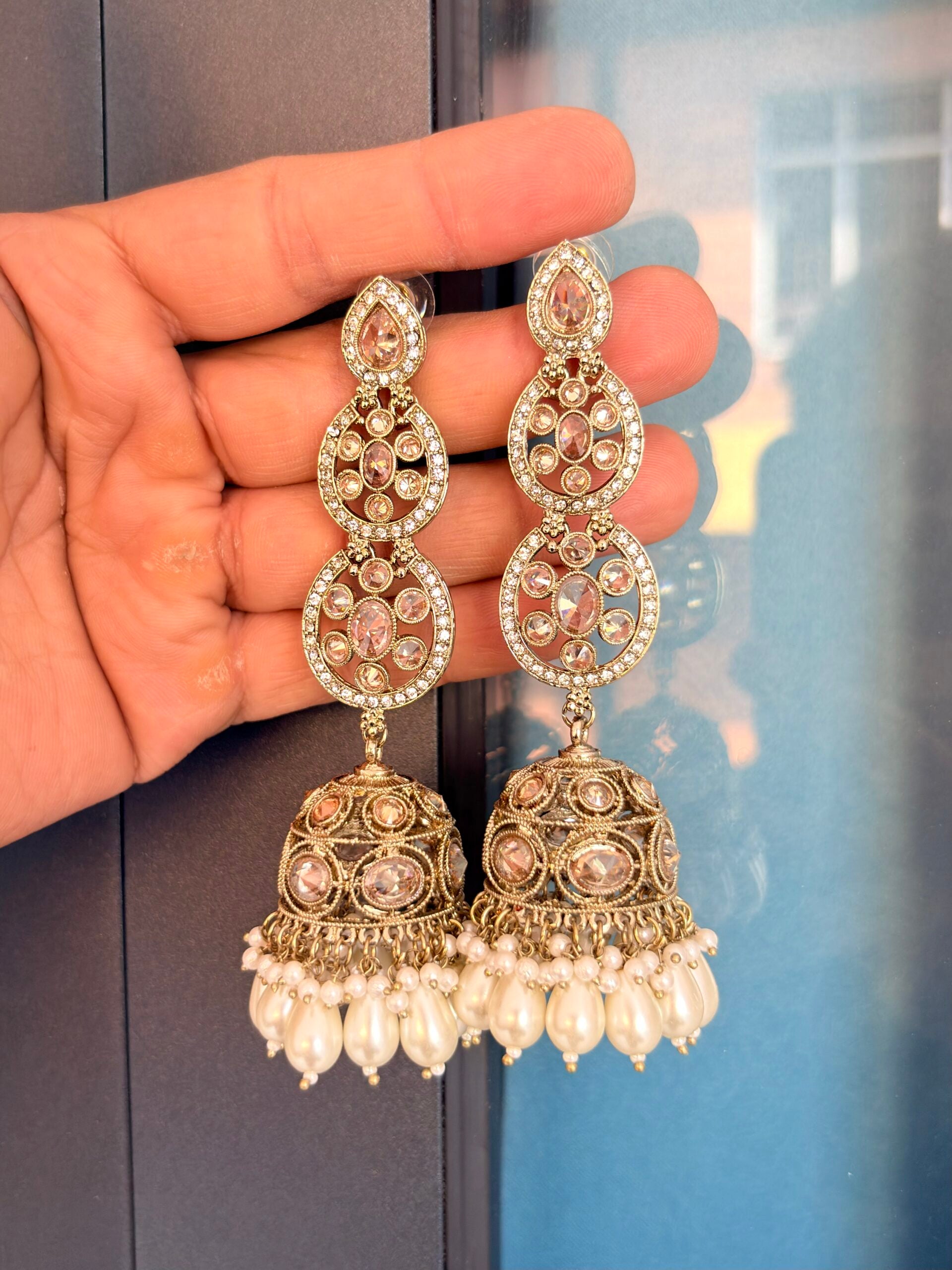 Rajwada beed jhumka earrings image 0