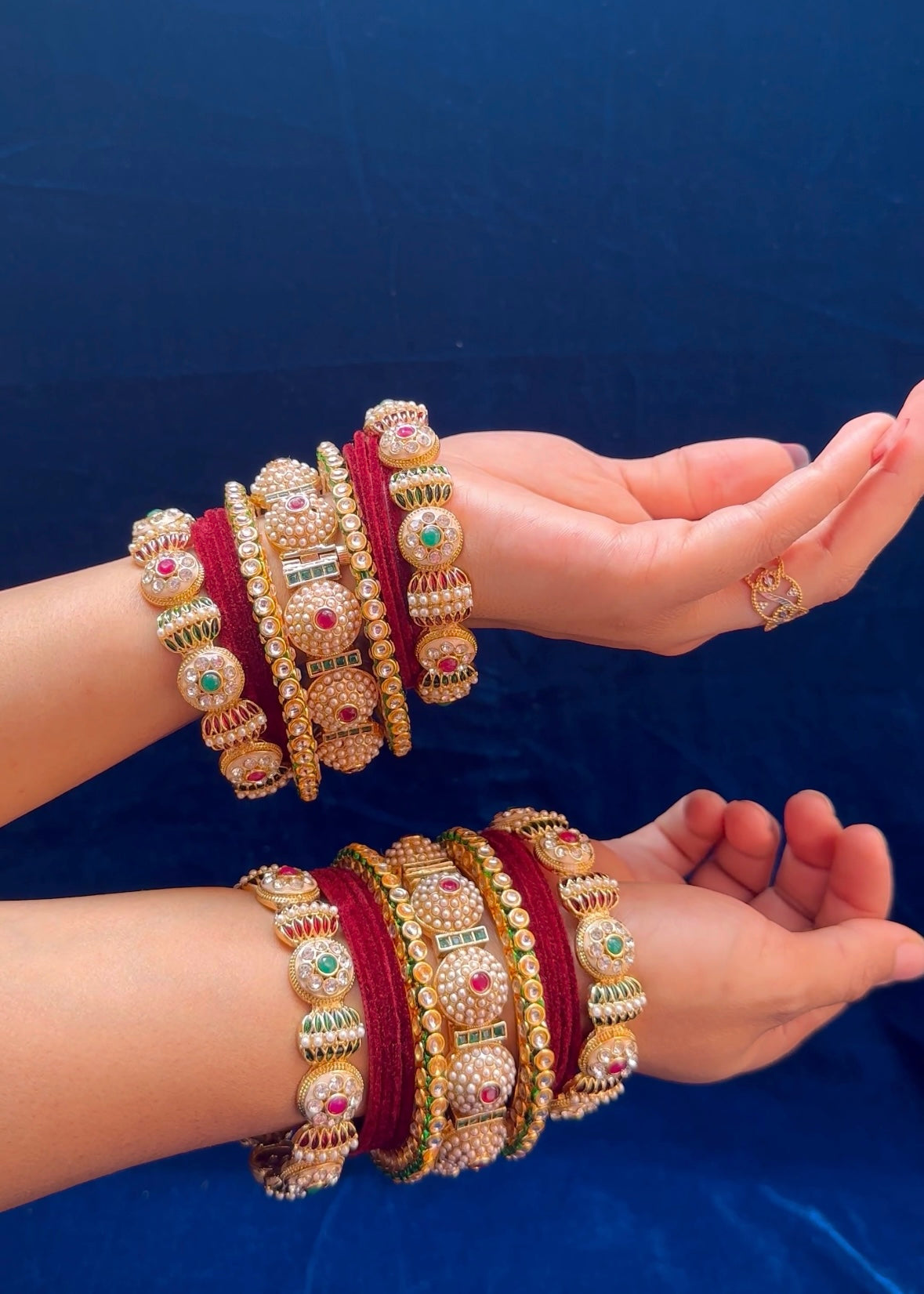 Pearl rajwada screw bangle set image 0