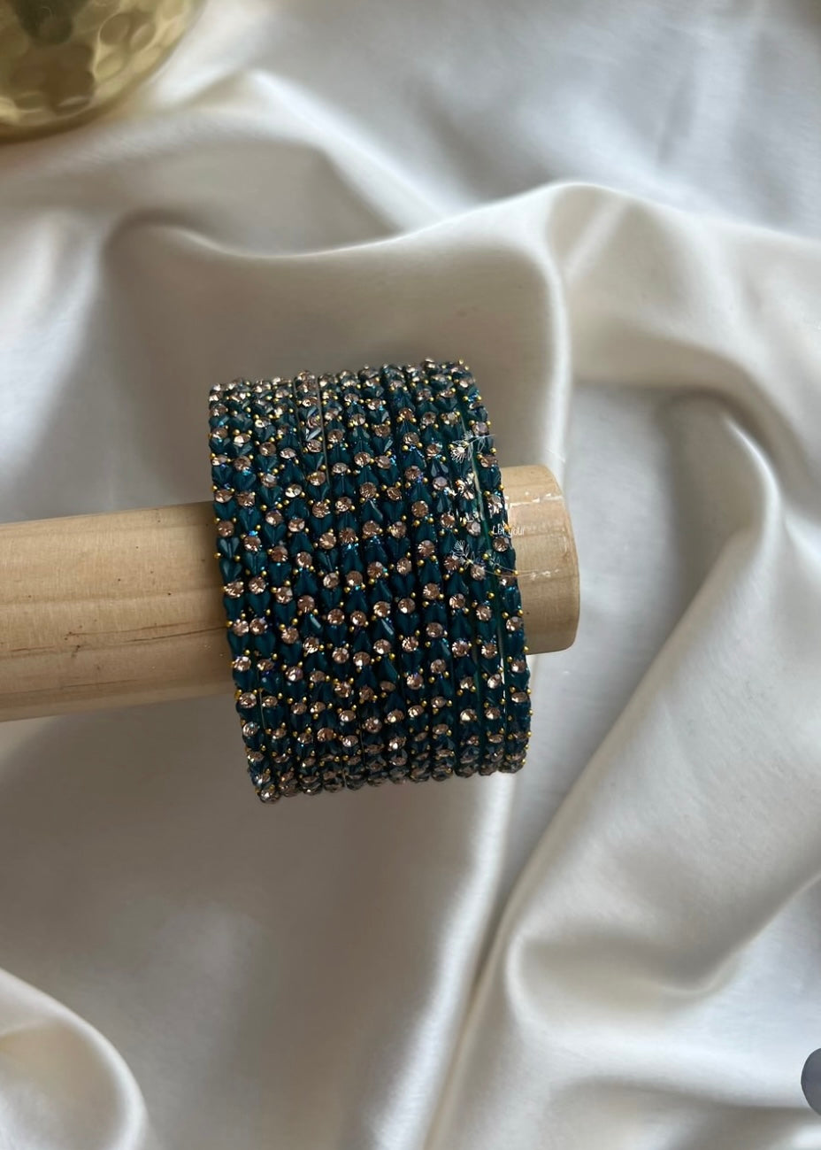 Starlit Harmony– Luxe Heart Glass Bangles image 0