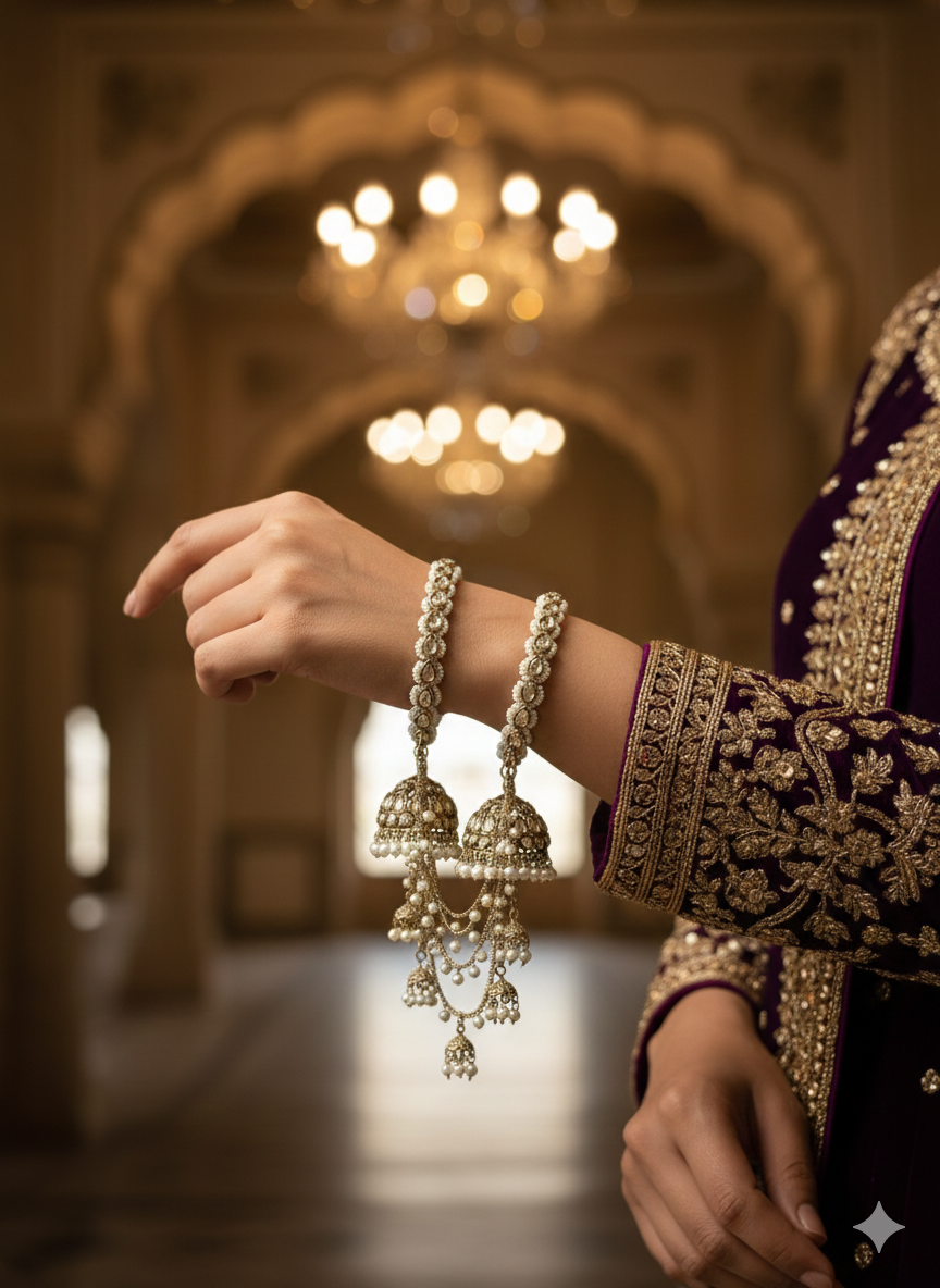 Classy jhoola pearl bangles(one hand) image 1