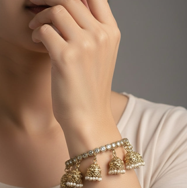 Classy 5 jhumka bangles(4pcs) image 0