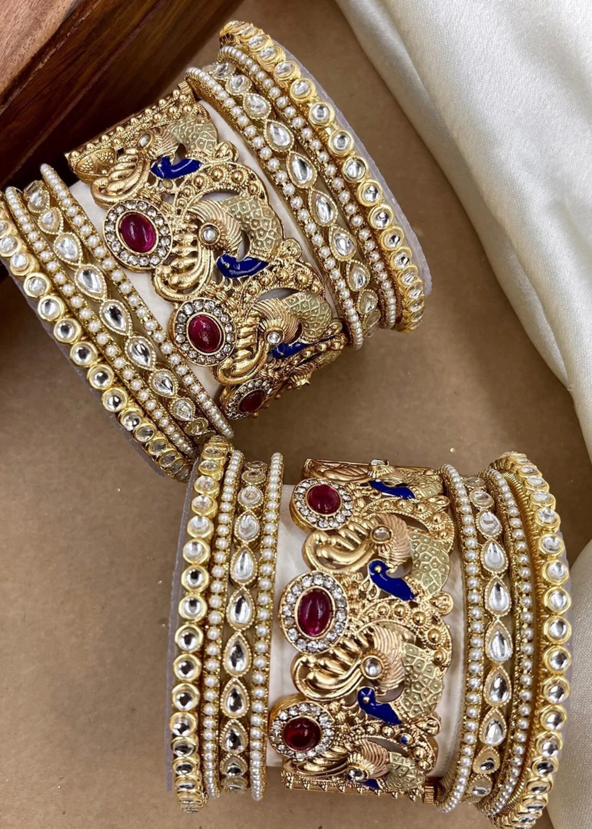 Peacock rajwada bangle set image 1