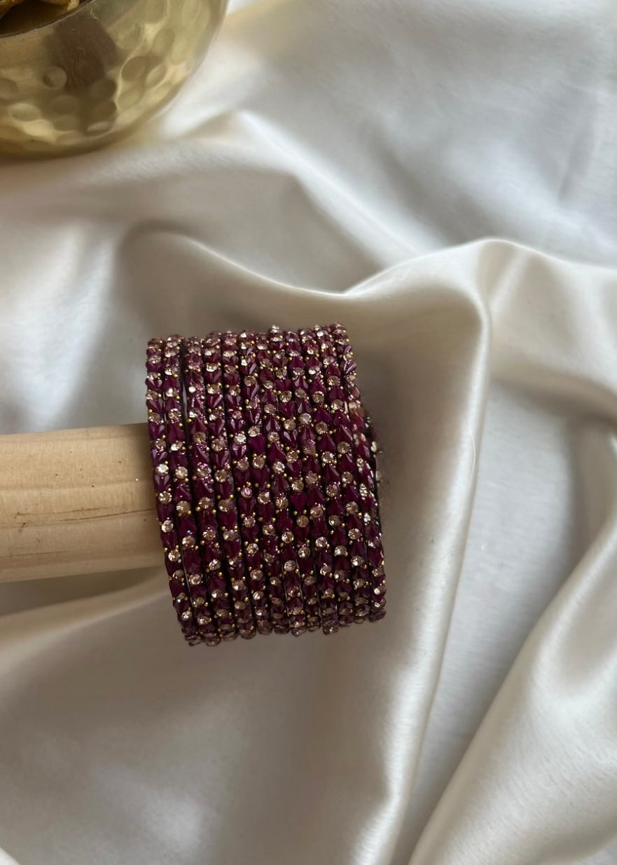 Starlit Harmony– Luxe Heart Glass Bangles image 0