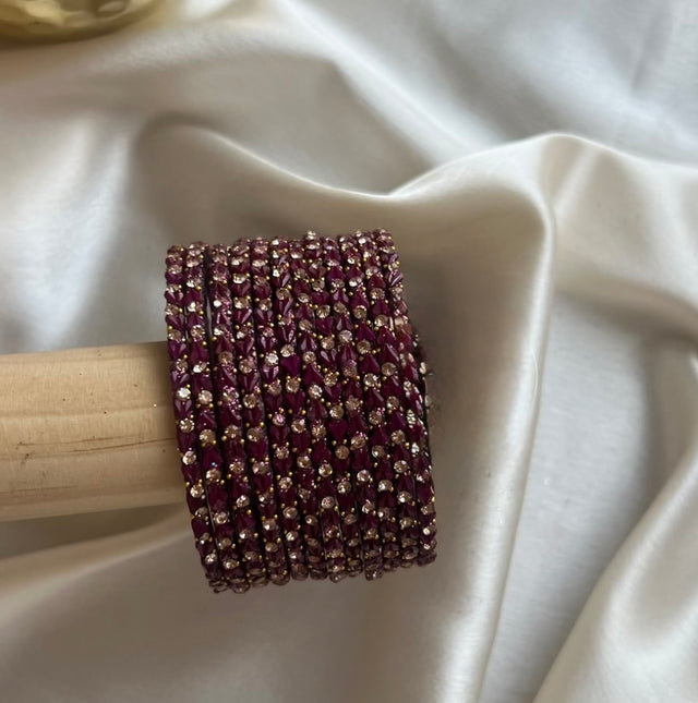 Starlit Harmony– Luxe Heart Glass Bangles image 0