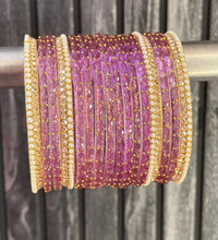 Onion pink Raindrop Glass Bangle Set for 2 Hands image 1