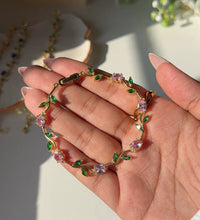 Tulip bracelet - Pink and green image