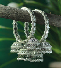 Classy silvery tripple jhumka bangles image 0