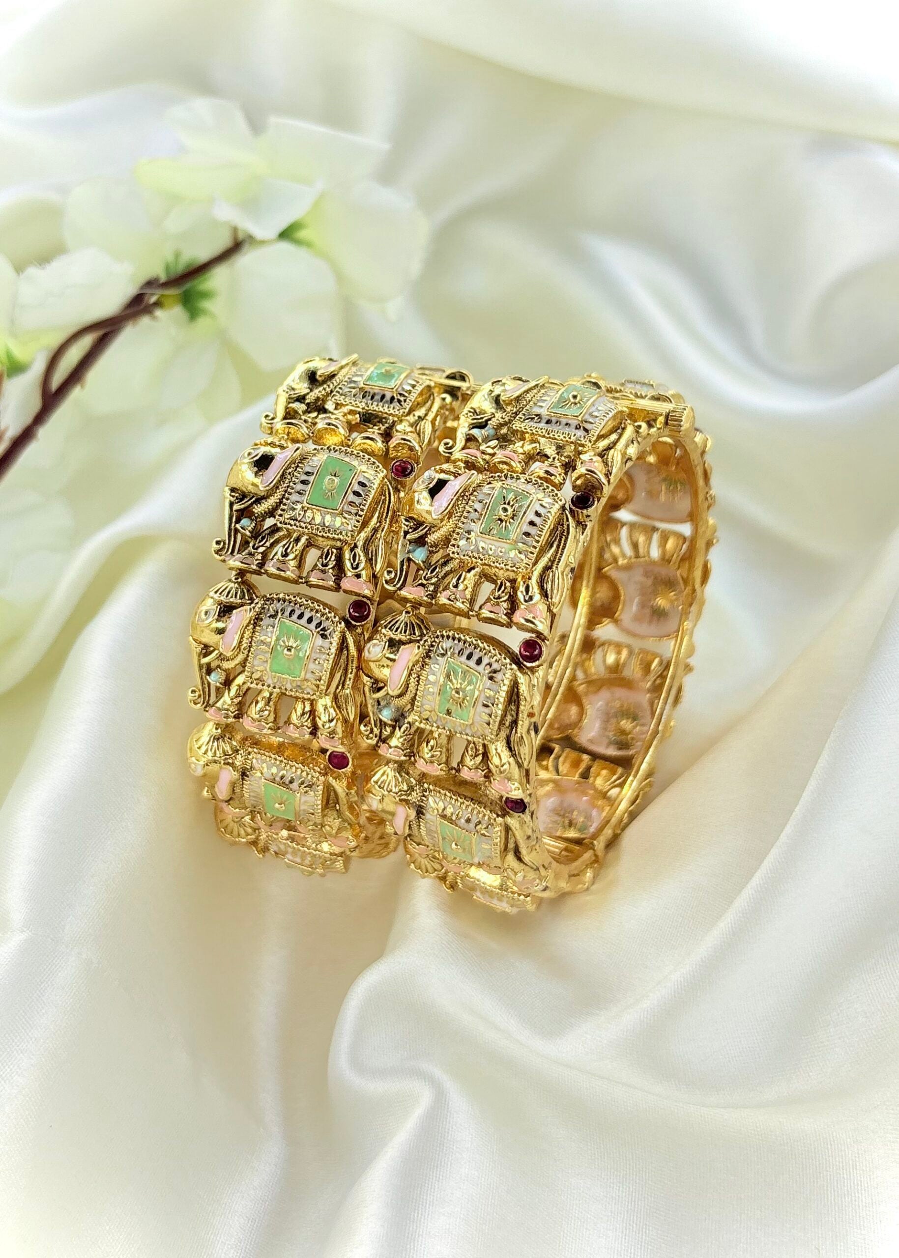 Gaj elegant bangles - Mint-pink, 2-8 image