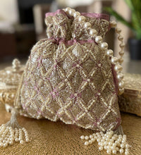 Zari charm potli - pink image