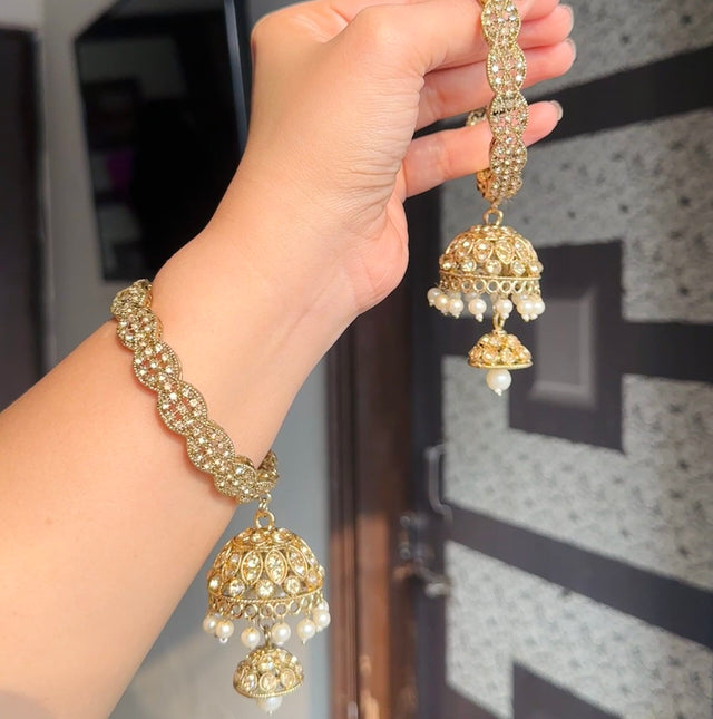 Classy drop antique jhumka image 0