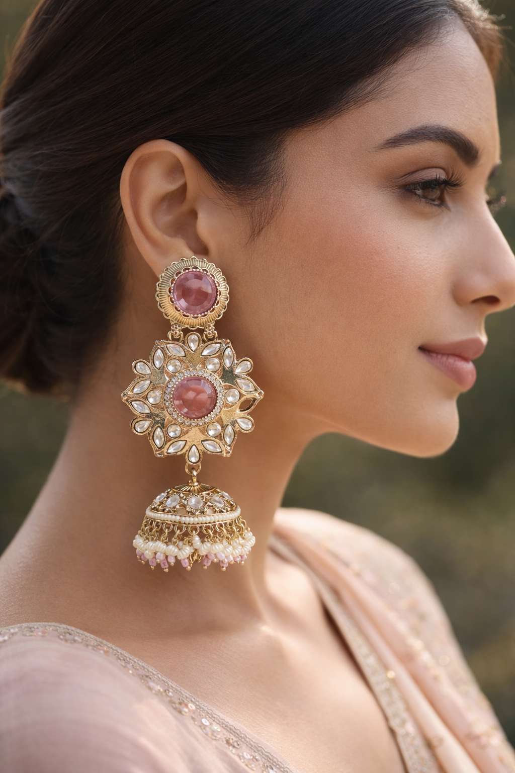 ZULF EARRINGS - grape pink image