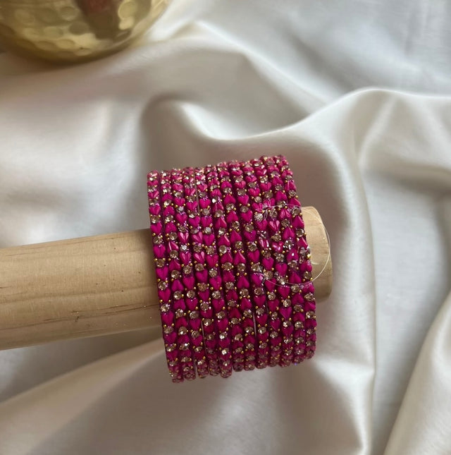 Starlit Harmony– Luxe Heart Glass Bangles image 0