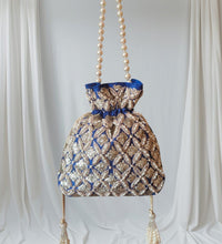 Zari charm potli - blue image