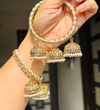 Tripple jhumka antique bangles(pair) image 0