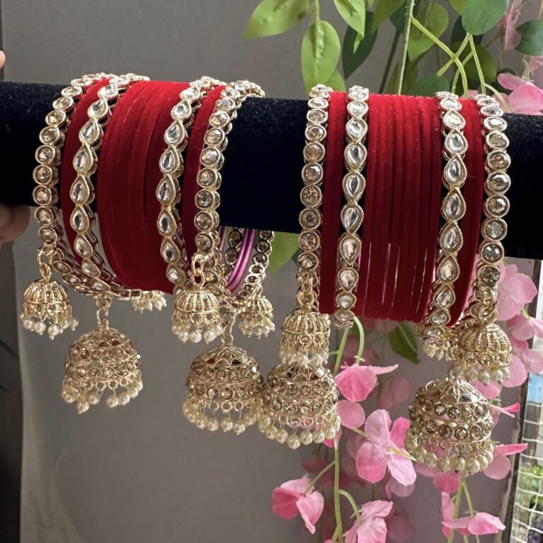 Jhumka polki bangle set