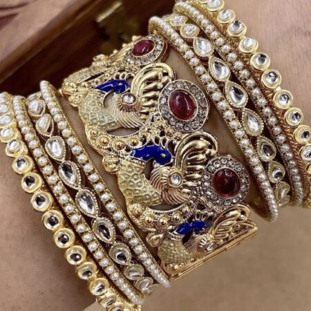 Peacock rajwada bangle set