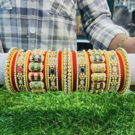 Multi rajwada bangles set