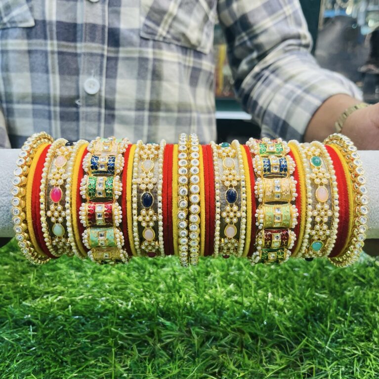 Multi rajwada bangles set