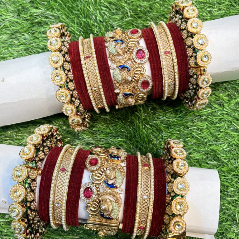 Premium Peacock rajwada bangle set
