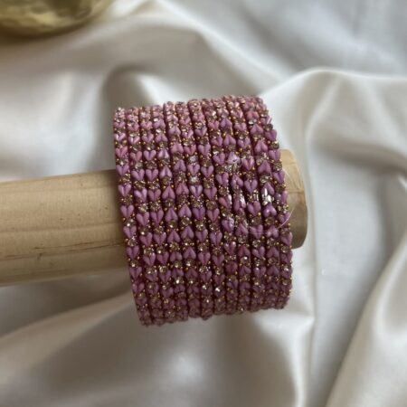 Starlit Harmony– Luxe Heart Glass Bangles