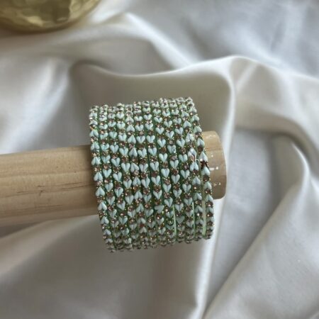 Starlit Harmony– Luxe Heart Glass Bangles