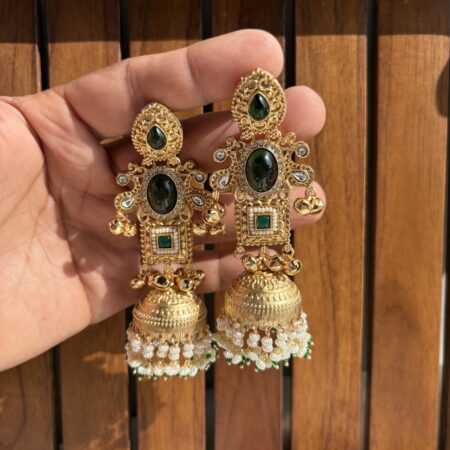 Polki kashmiri jhumka earrings