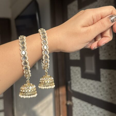 Golden jhumka bangles
