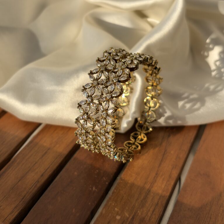 American diamond flower bangles