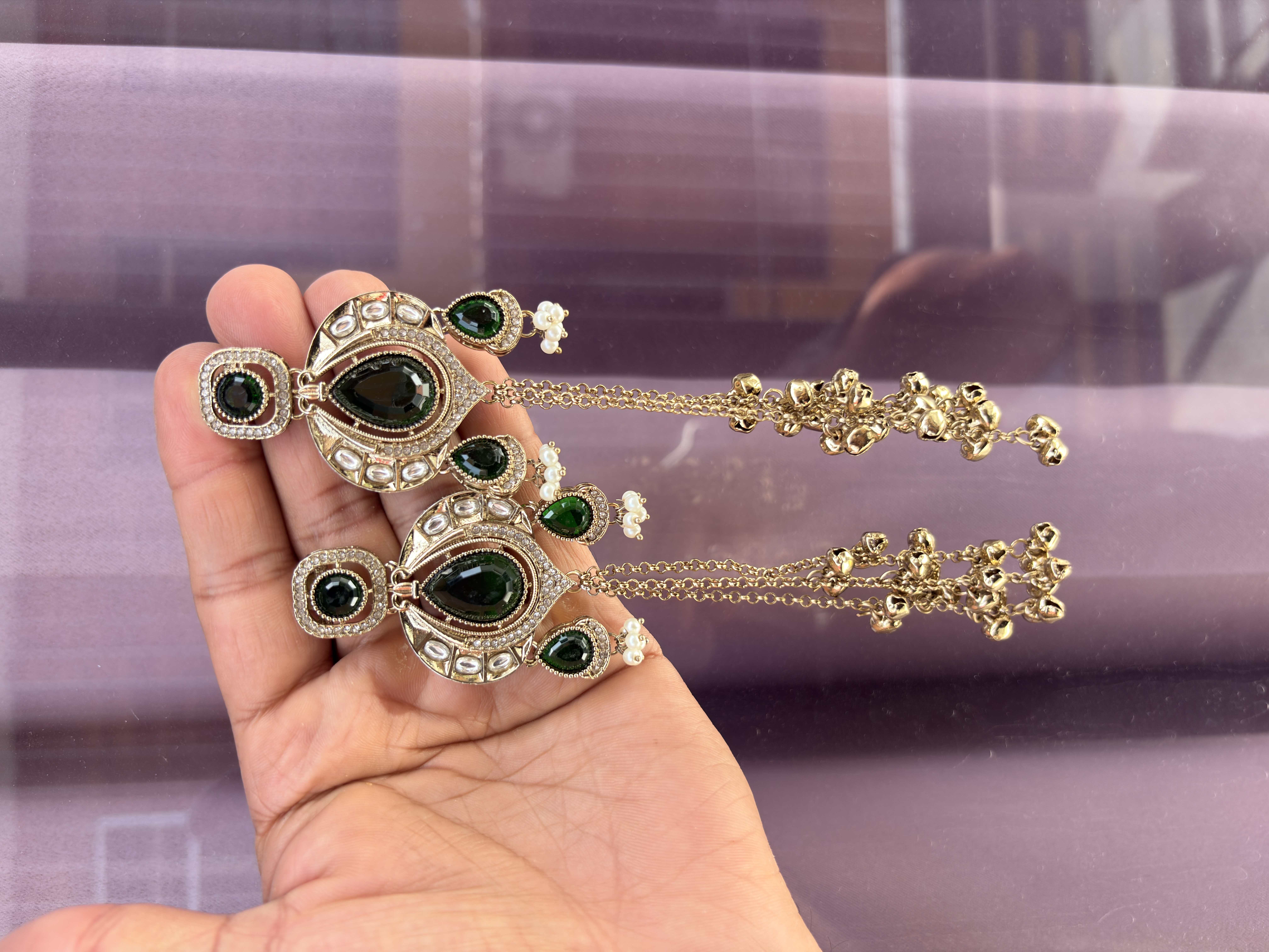 Kasmiri long earrings