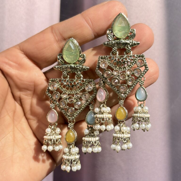 Polki mint earrings